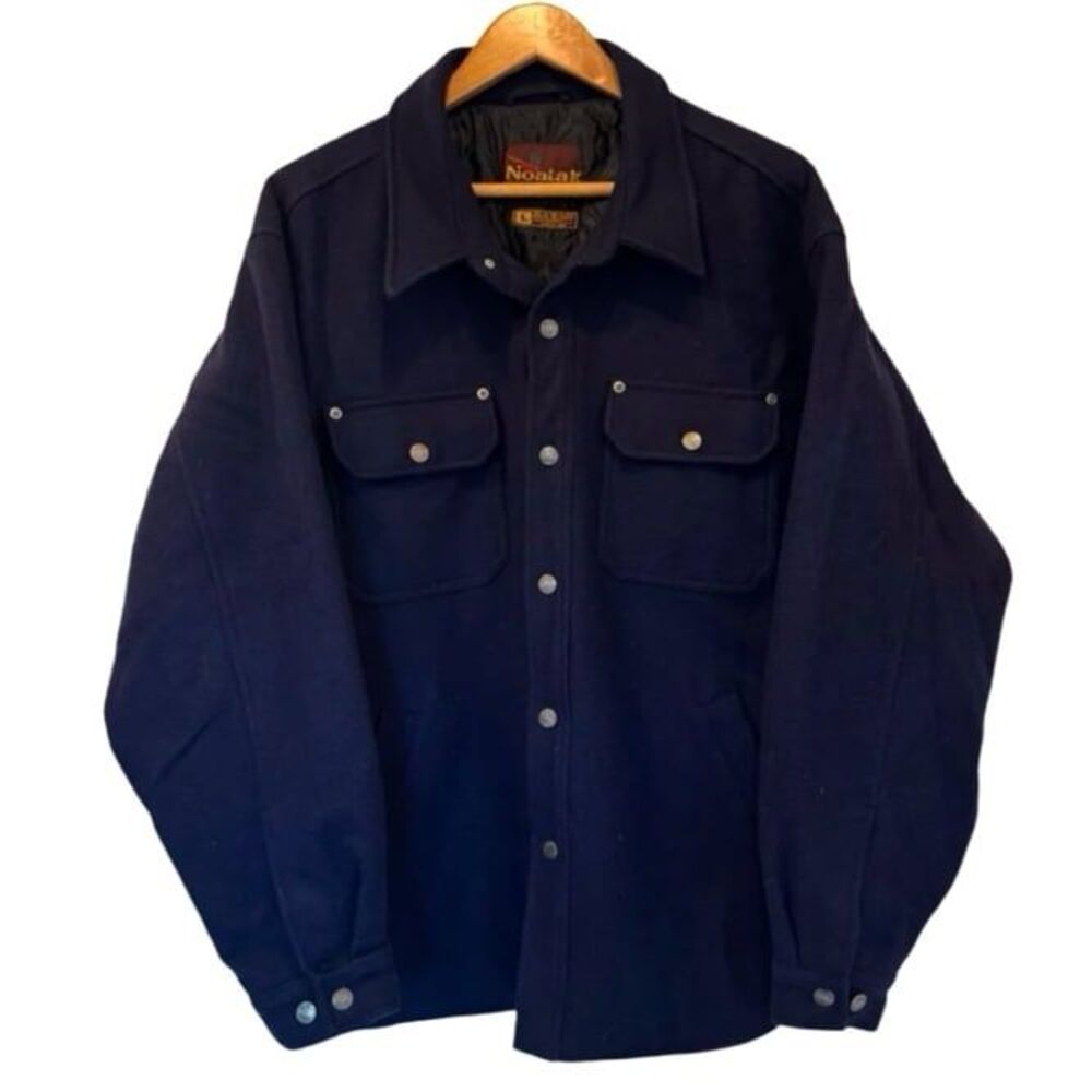 Vintage Noatak Wool Jacket in Navy Blue Size Large